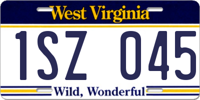 WV license plate 1SZ045