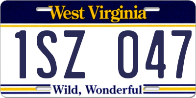 WV license plate 1SZ047