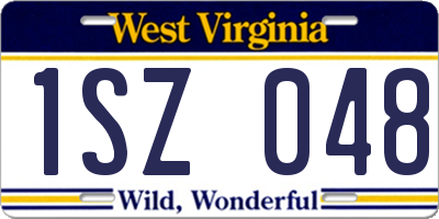 WV license plate 1SZ048