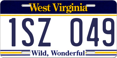 WV license plate 1SZ049