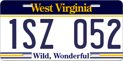 WV license plate 1SZ052