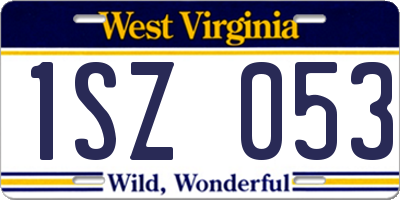 WV license plate 1SZ053