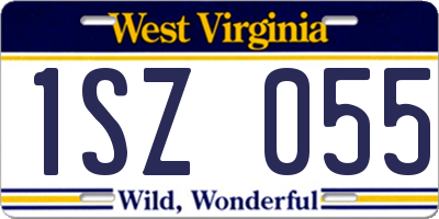 WV license plate 1SZ055
