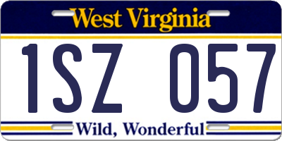 WV license plate 1SZ057