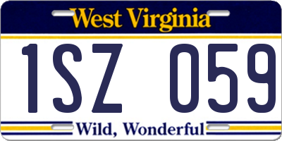 WV license plate 1SZ059
