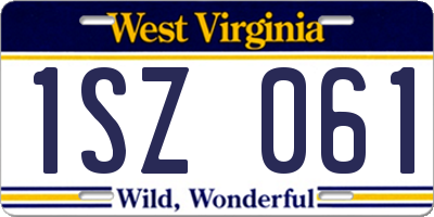 WV license plate 1SZ061