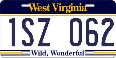 WV license plate 1SZ062