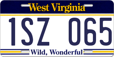 WV license plate 1SZ065