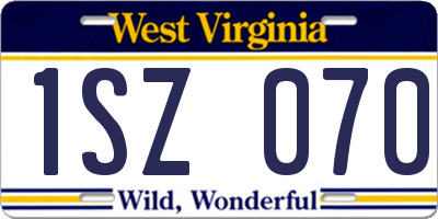 WV license plate 1SZ070