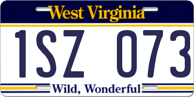 WV license plate 1SZ073