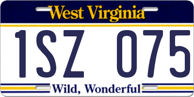 WV license plate 1SZ075