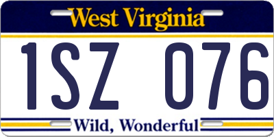 WV license plate 1SZ076