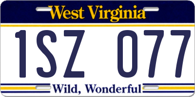 WV license plate 1SZ077