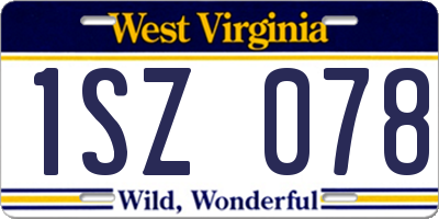 WV license plate 1SZ078