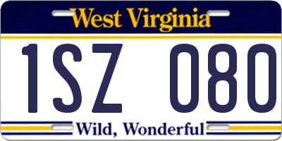 WV license plate 1SZ080