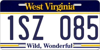 WV license plate 1SZ085