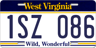 WV license plate 1SZ086
