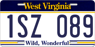 WV license plate 1SZ089