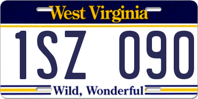 WV license plate 1SZ090