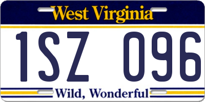 WV license plate 1SZ096