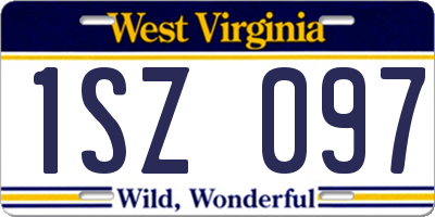 WV license plate 1SZ097