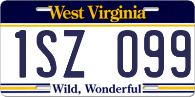 WV license plate 1SZ099
