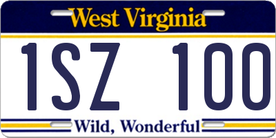 WV license plate 1SZ100