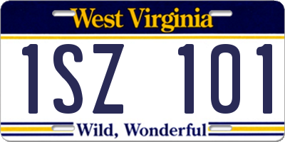 WV license plate 1SZ101