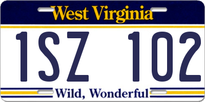 WV license plate 1SZ102