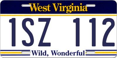 WV license plate 1SZ112
