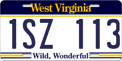 WV license plate 1SZ113