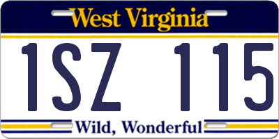 WV license plate 1SZ115