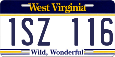 WV license plate 1SZ116