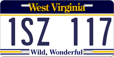 WV license plate 1SZ117