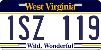 WV license plate 1SZ119