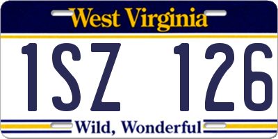 WV license plate 1SZ126