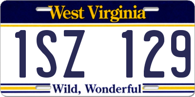 WV license plate 1SZ129