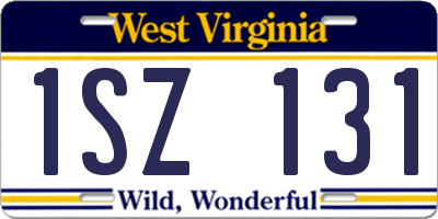 WV license plate 1SZ131
