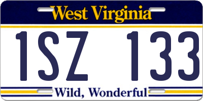 WV license plate 1SZ133