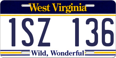 WV license plate 1SZ136