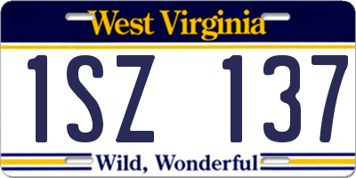 WV license plate 1SZ137