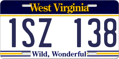 WV license plate 1SZ138