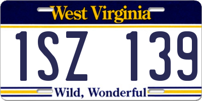 WV license plate 1SZ139