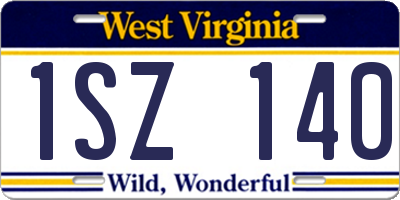 WV license plate 1SZ140