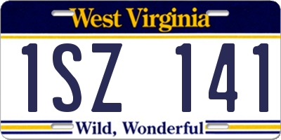 WV license plate 1SZ141