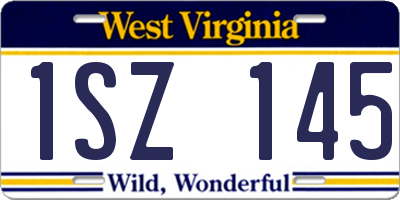 WV license plate 1SZ145