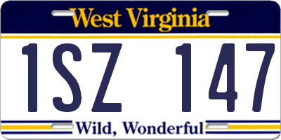 WV license plate 1SZ147
