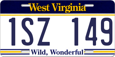 WV license plate 1SZ149