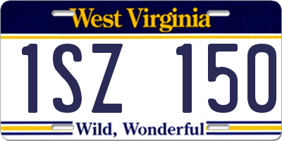 WV license plate 1SZ150