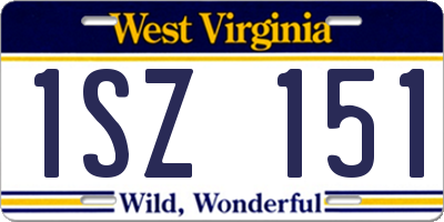 WV license plate 1SZ151